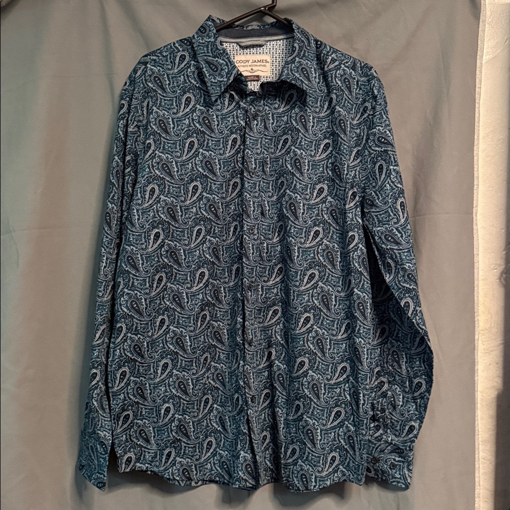 Cody James Men’s Long-Sleeve Paisley Button-Up Shirt